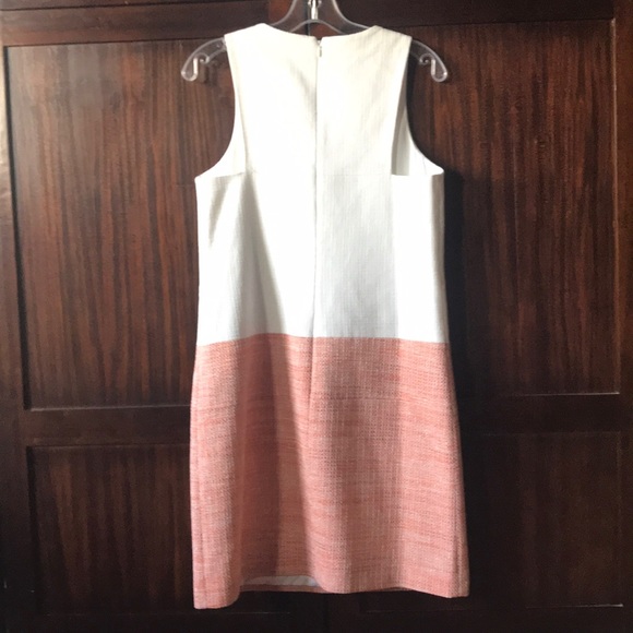NWT 4.collective White/Coral Tweed Sheath Dress, 8 - Picture 2 of 7